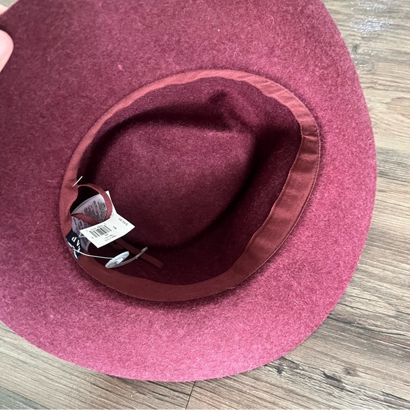 GAP Hat Women's Medium/Large Velvet Band Fedora Purple Burgundy 100% Wool NWT - Picture 4 of 5